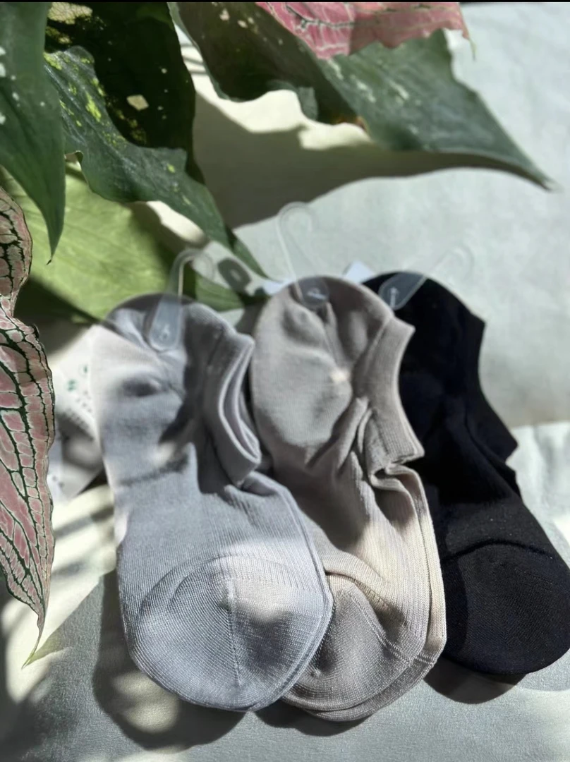 Hua 【透气隐形】543夏季舒适透气吸汗纯色薄款短袜船袜（3双装）