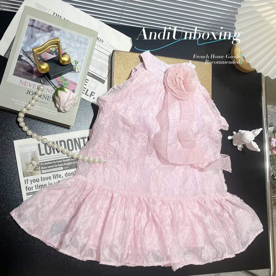 〖ANDI〗订制女童2024夏季新款洋气花朵连衣裙1215