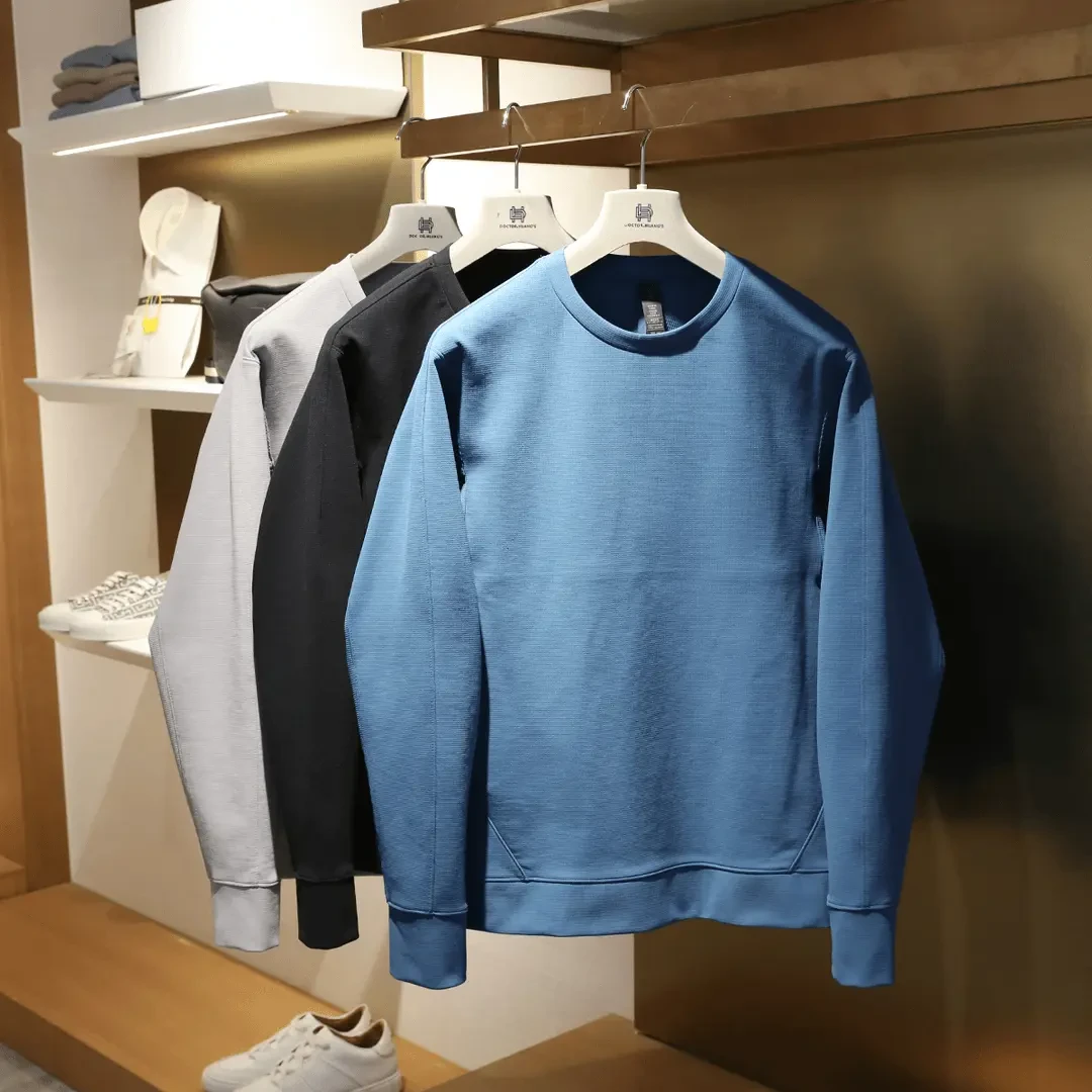 简约轻奢！春秋休闲运动卫衣男透气弹力户外上衣24015