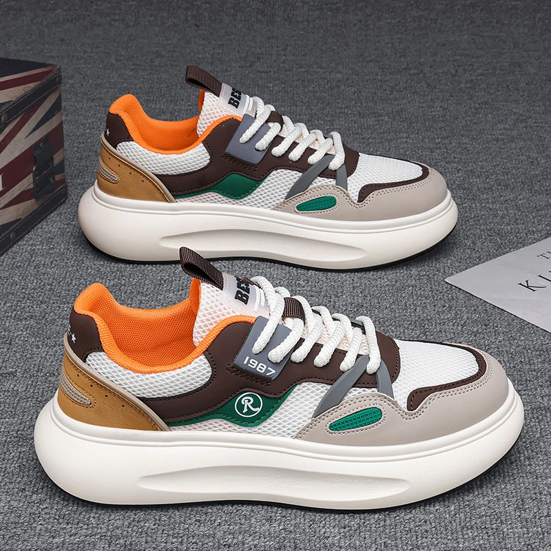 2024男鞋透气初中生青少年网面防臭网鞋运动休闲小白老爹潮鞋6533