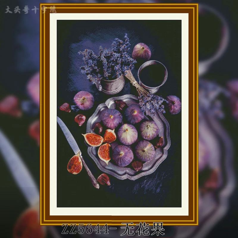 【ZZ5644-无花果】十字绣2024新款手工客厅卧室油画竖版玄关画