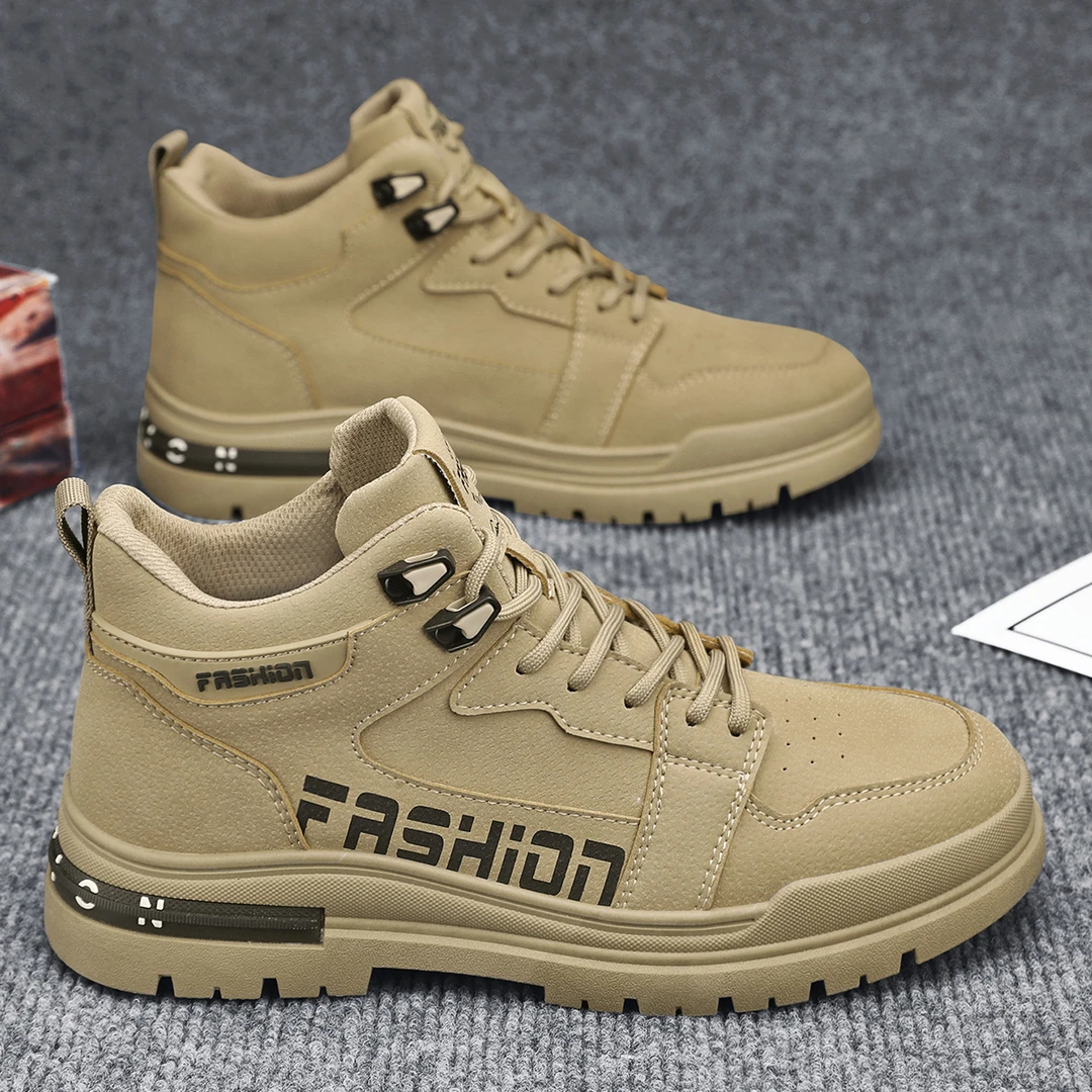 国潮中帮马丁靴2024秋季新款英伦百搭风户外工装鞋复古男鞋