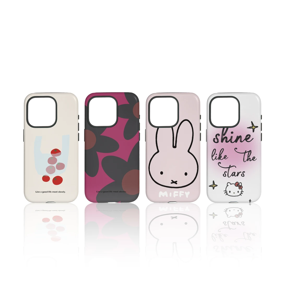 简约插画韩菲二合一适用于17/16/15/14Promax防摔手机壳