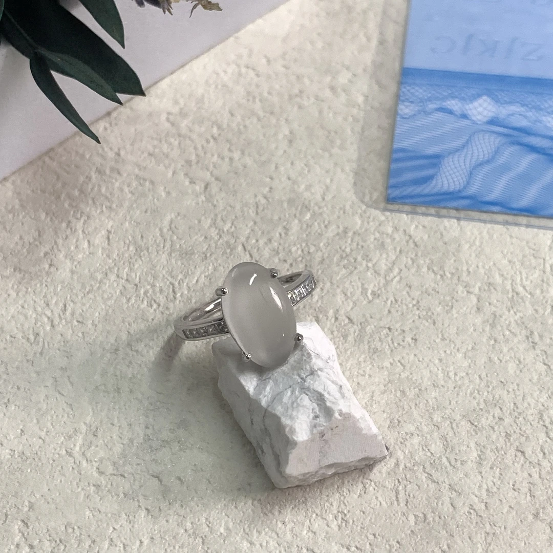 全新未使用  【六六中古】孤品s925月光石开口戒指aj4567