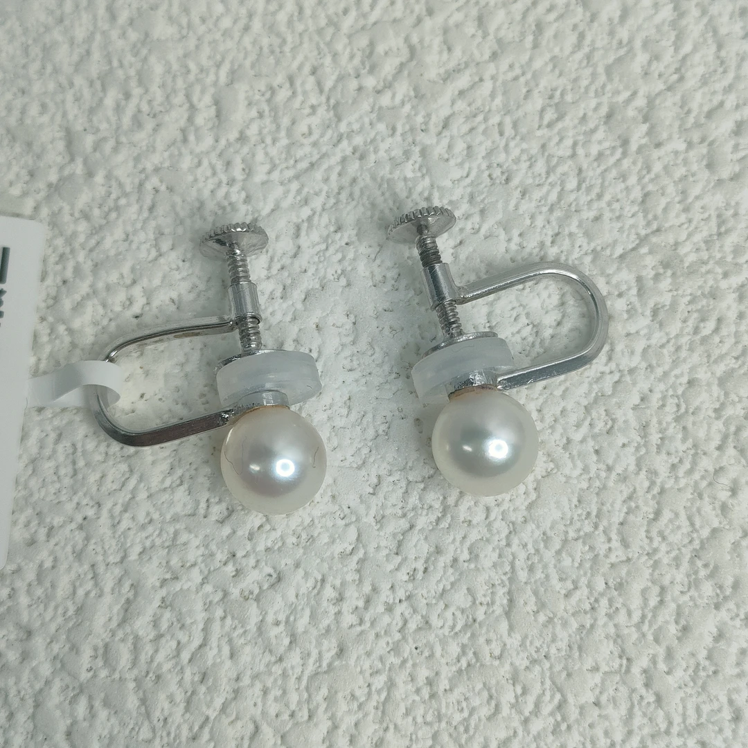 90新  【六六中古】孤品简约海水珍珠耳夹ap4571