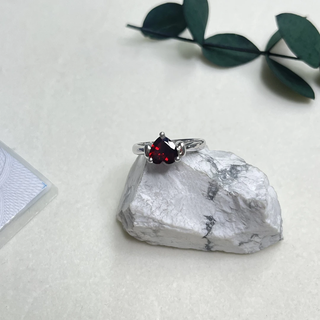 90新  【六六中古】孤品银925石榴石戒指aj3521港13欧52