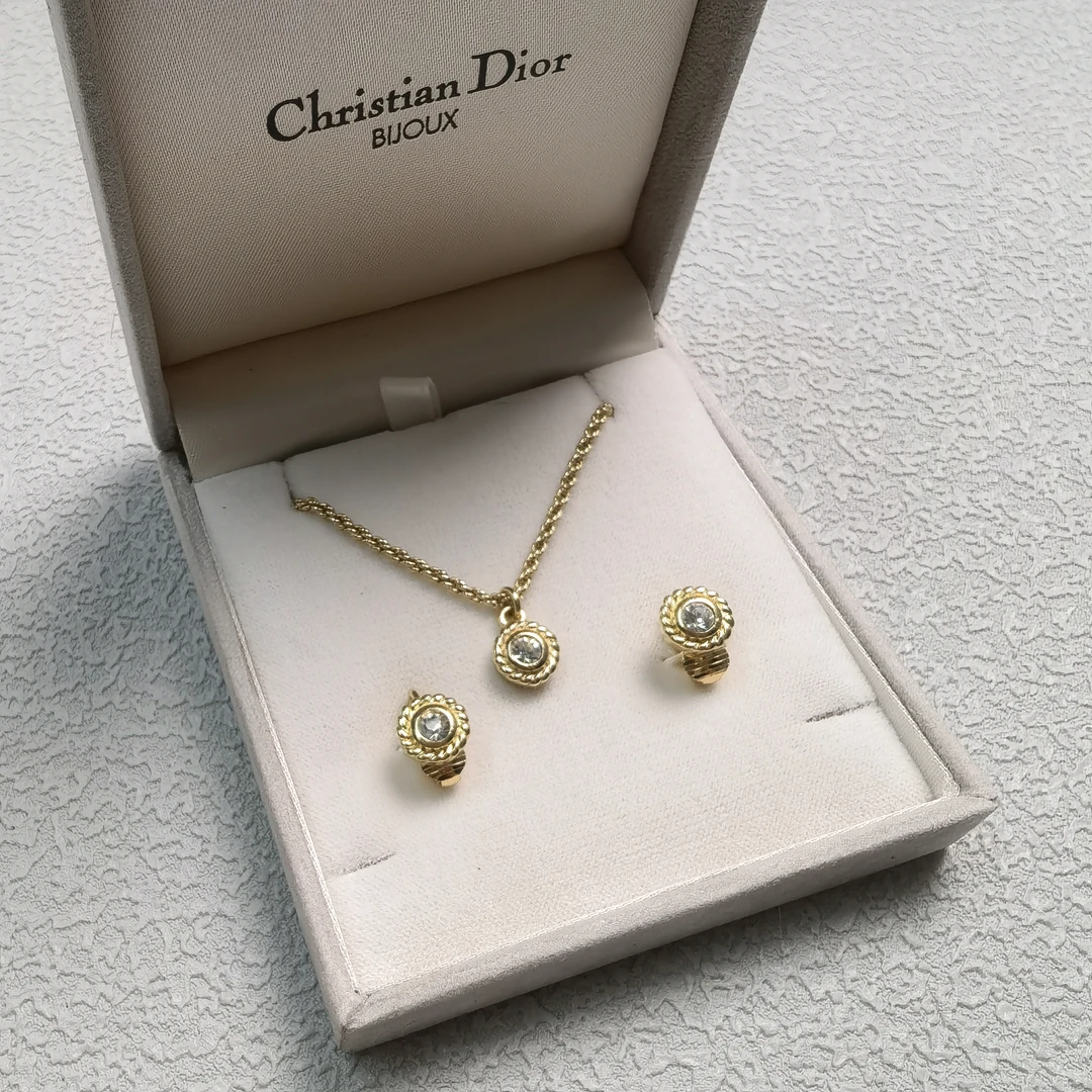 90新 DIOR/迪奥 【六六中古】孤品项链耳夹套装km8050长度38-43