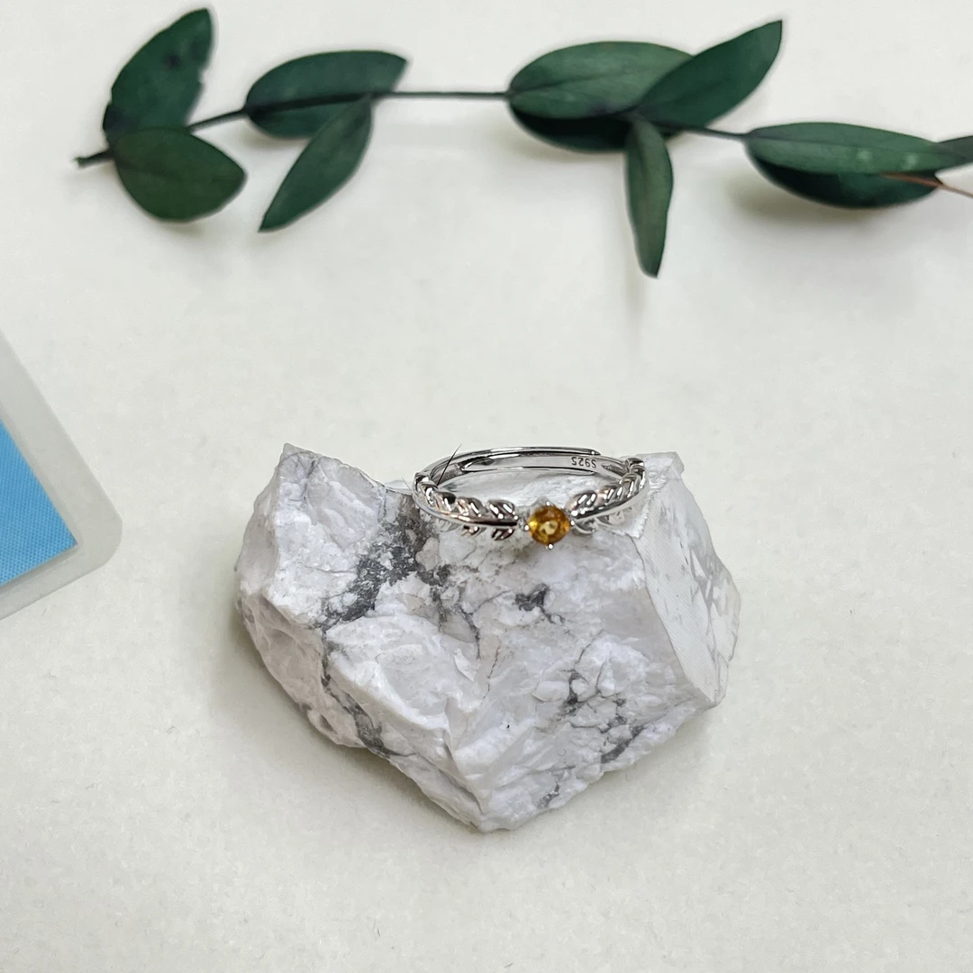 全新未使用  【六六中古】孤品s925水晶开口戒指aj3086