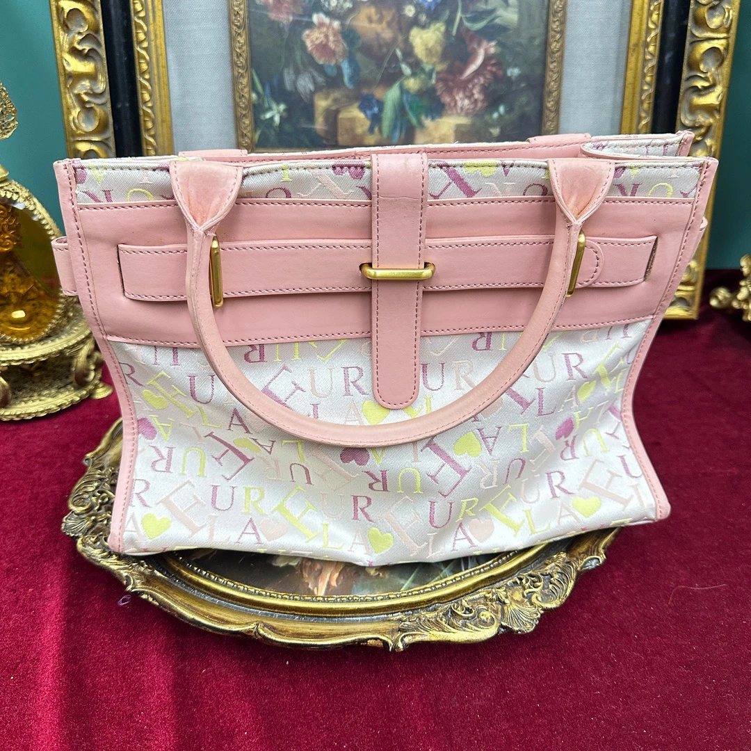 95新 FURLA/芙拉 【六六中古】孤品粉色手提包cb252尺寸30*13*22