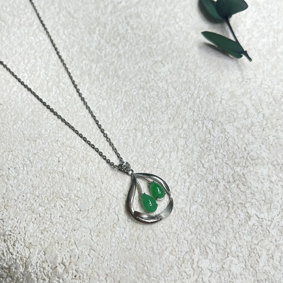 90新  【六六中古】孤品复古玉石项链aw8965链长46cm