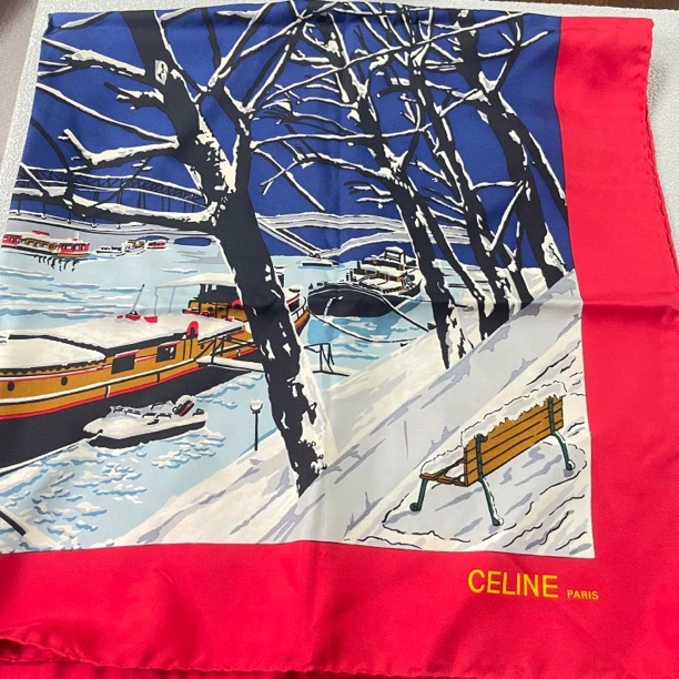 90新 Celine/思琳 【六六中古】孤品复古丝巾cp1334