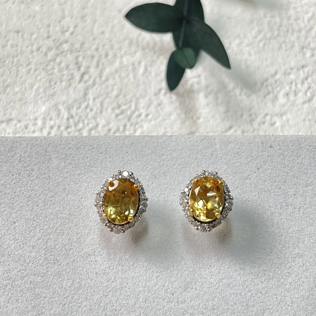全新未使用  【六六中古】孤品s925黄水晶耳环ap6514