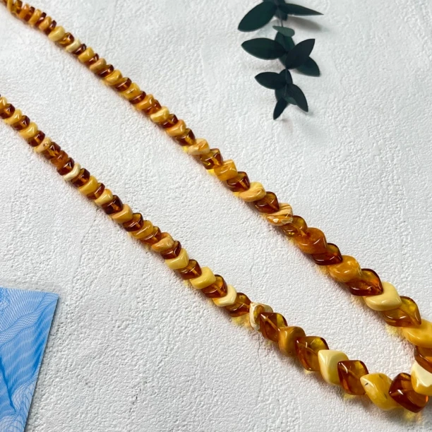 90新  【六六中古】孤品复古琥珀项链ew025链长74cm