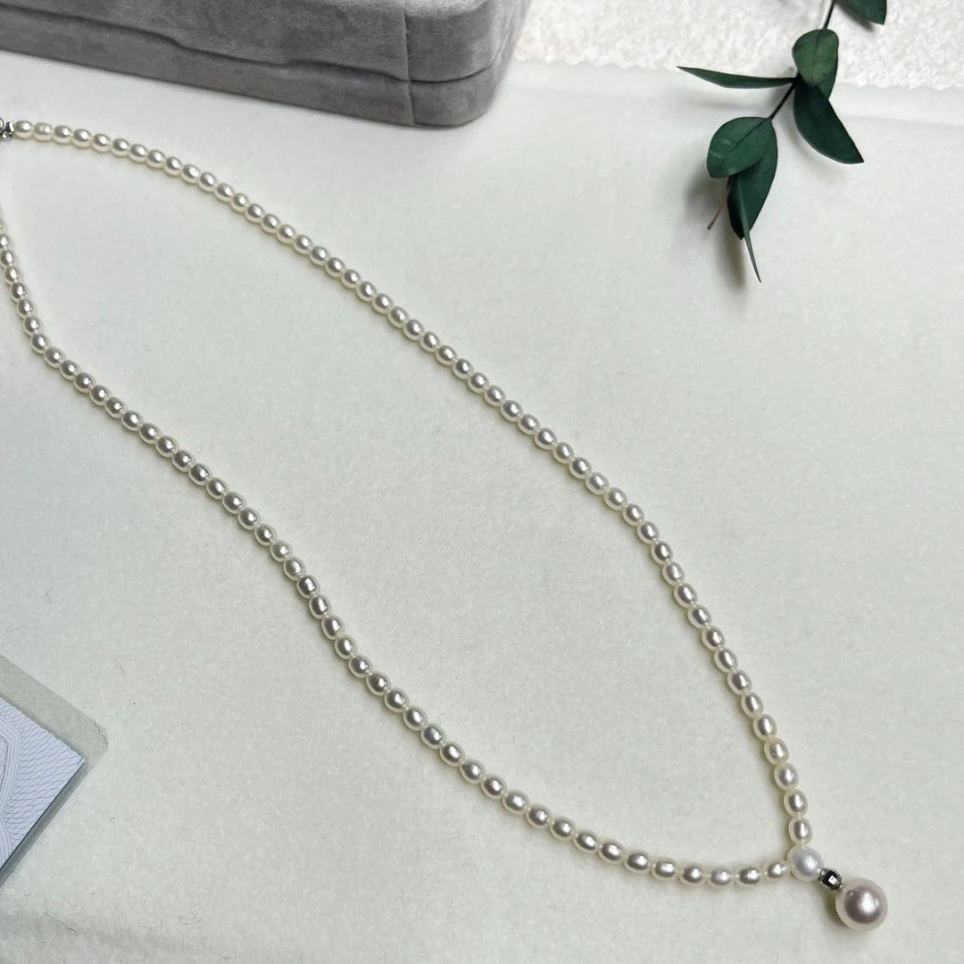 90新  【六六中古】孤品7.2mm珍珠项链aw8500链长41cm