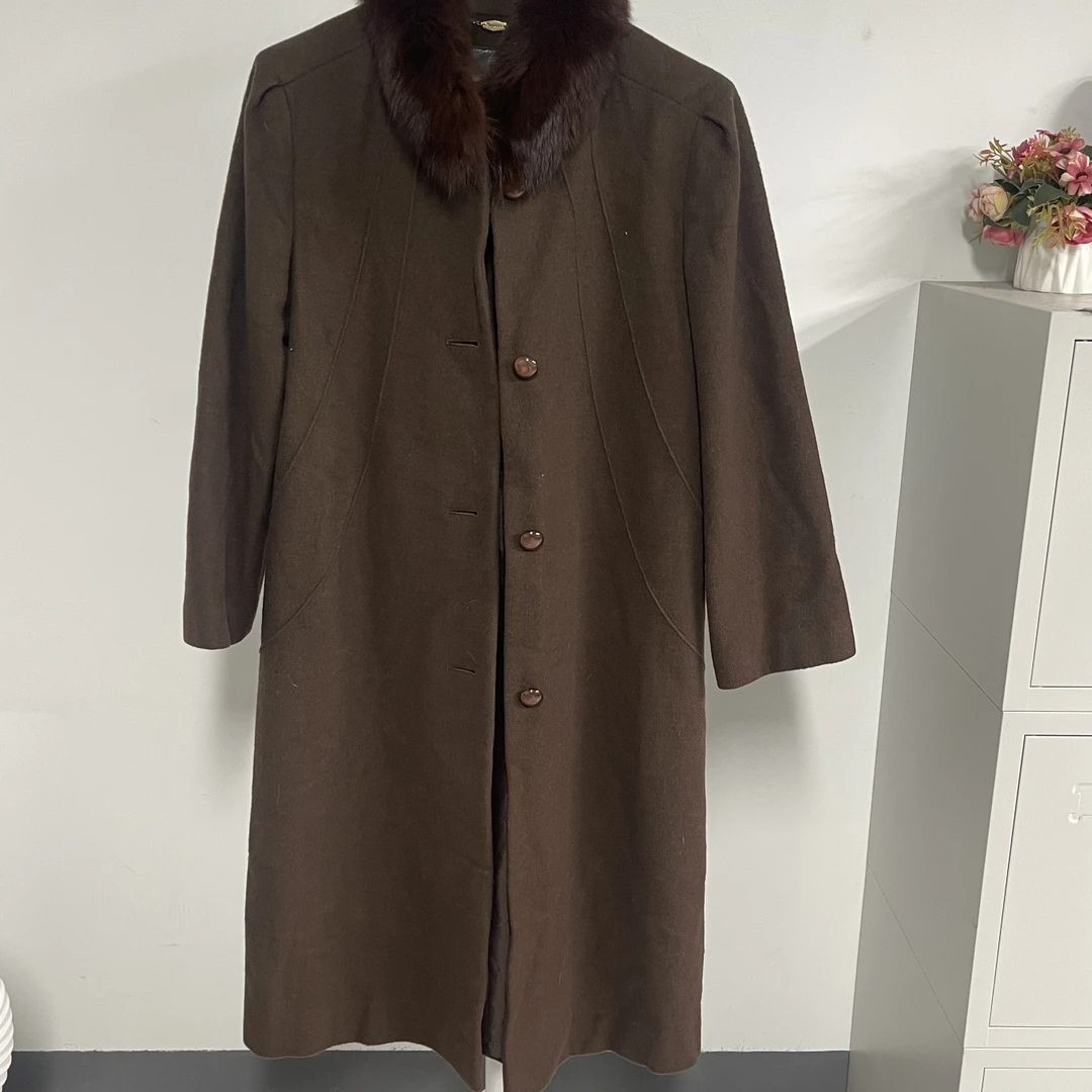90新  【六六中古】孤品复古绿毛呢外套ay1270