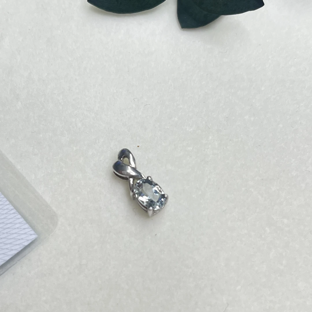 全新未使用  【六六中古】孤品银925海蓝宝石吊坠aw8958