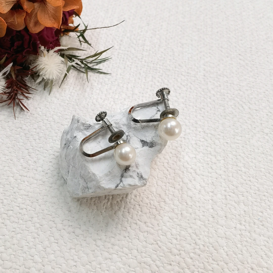 90新  【六六中古】孤品海水珍珠耳夹ap6152