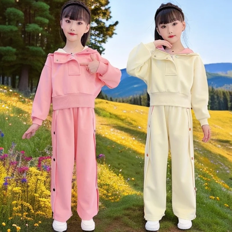 [专柜品质]女童连帽卫衣套装儿童装甜美潮酷加绒加厚秋冬款两件套