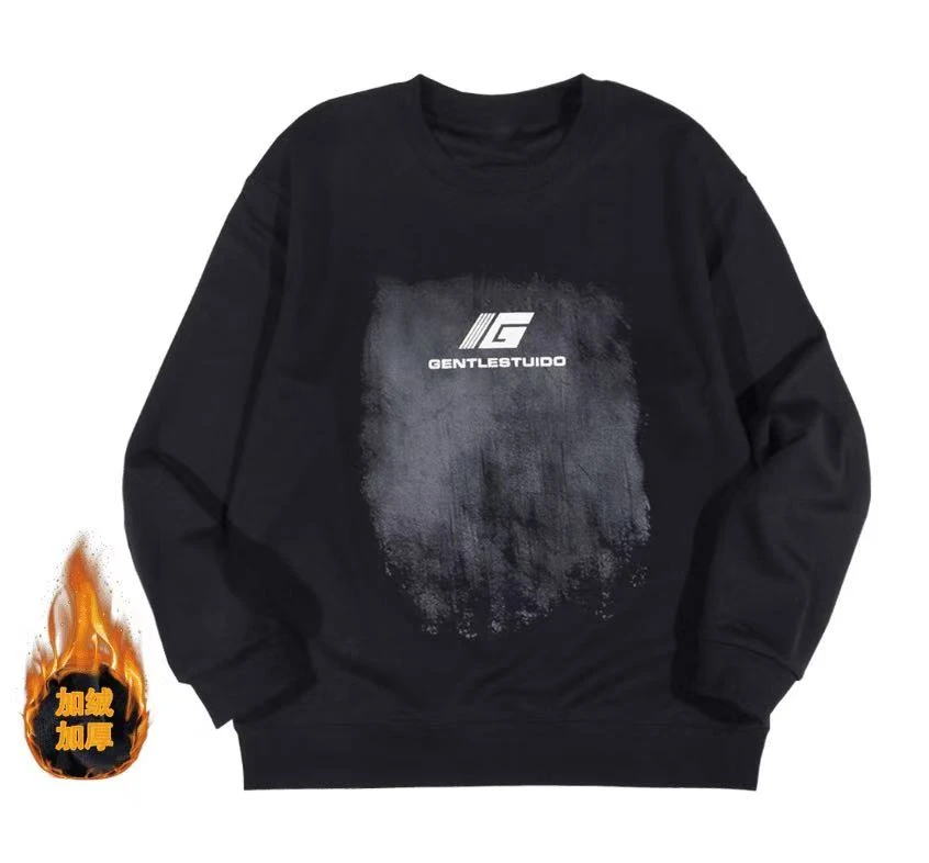 【加绒IG】美式秋冬新款圆领套头秋冬百搭情侣卫衣006