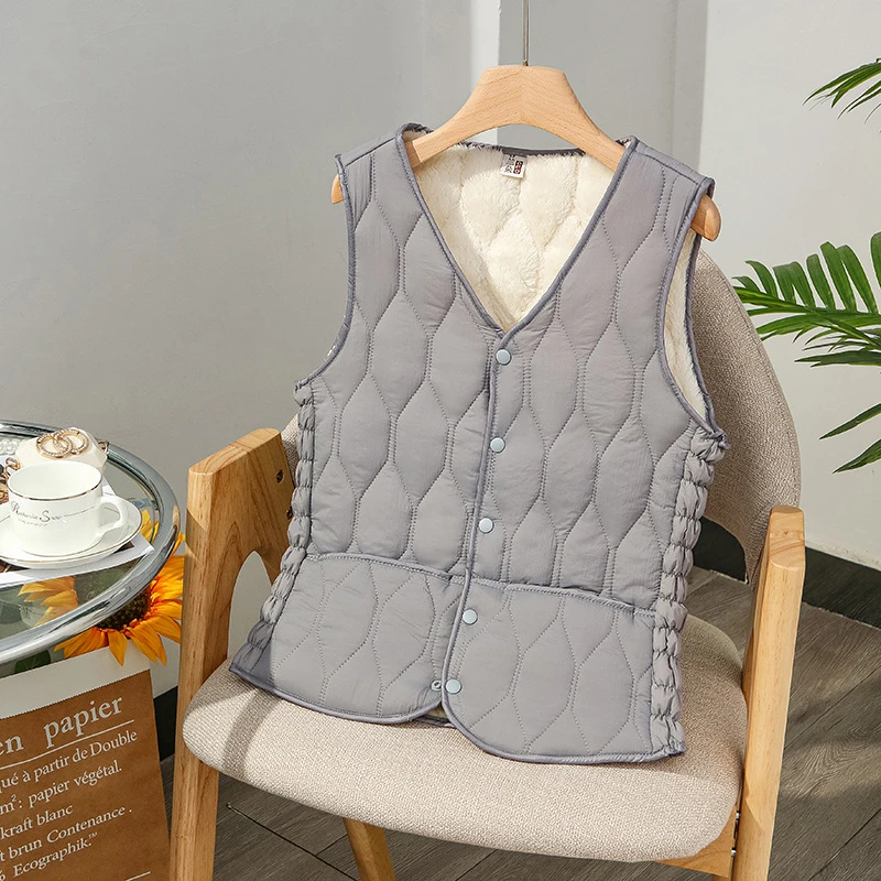 秋冬季中老年妈妈加绒加厚棉马甲女2023新款洋气内穿保暖贴身内胆