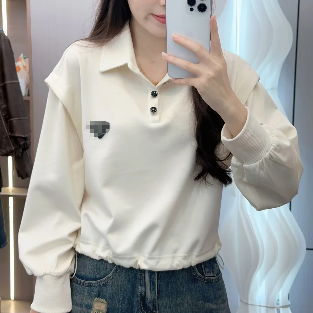 XU韩版秋季新款长袖POLO领上衣时尚穿搭女休闲运动减龄T恤7304