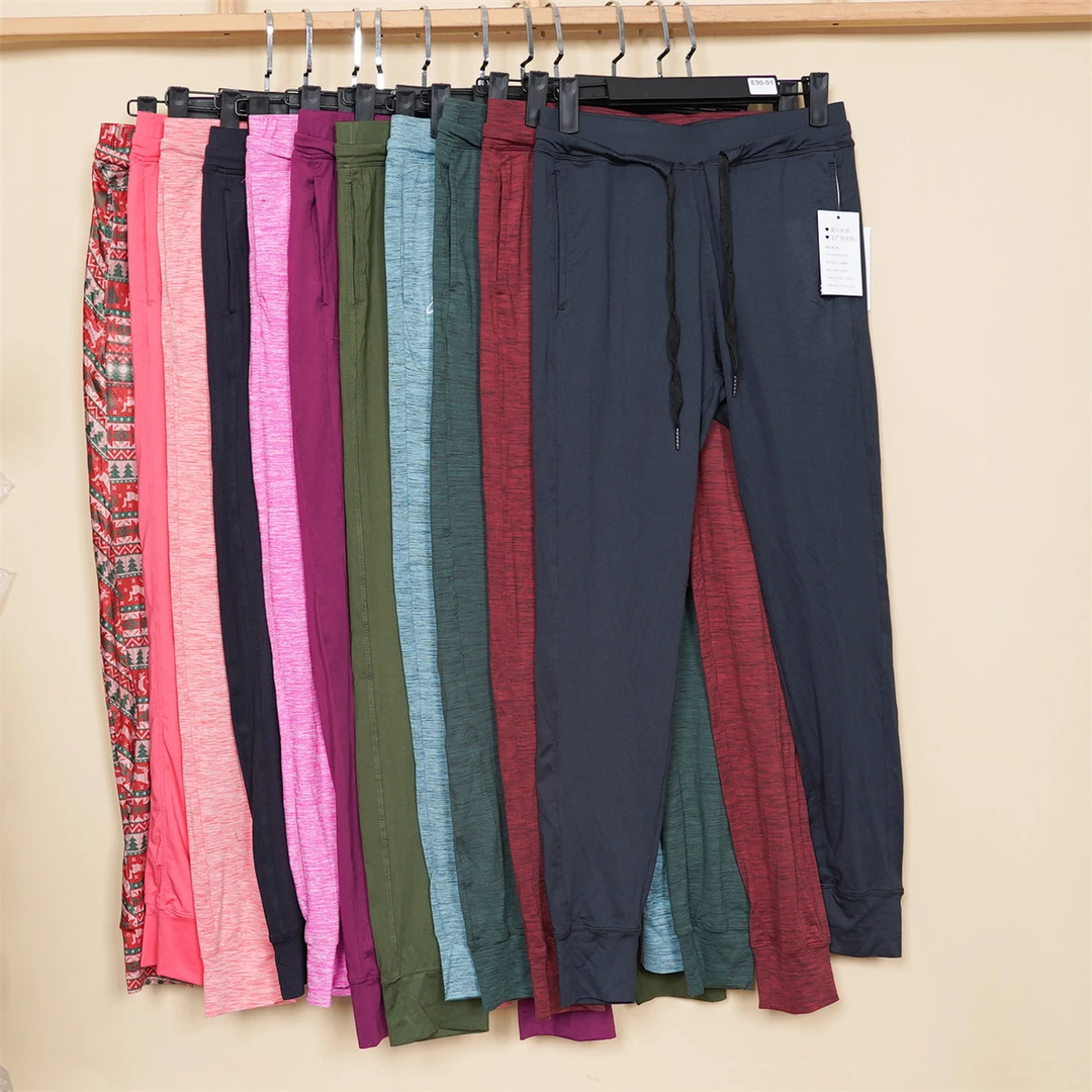 款号E90运动裤女高腰松紧带可系带宽松显瘦健身户外休闲裤