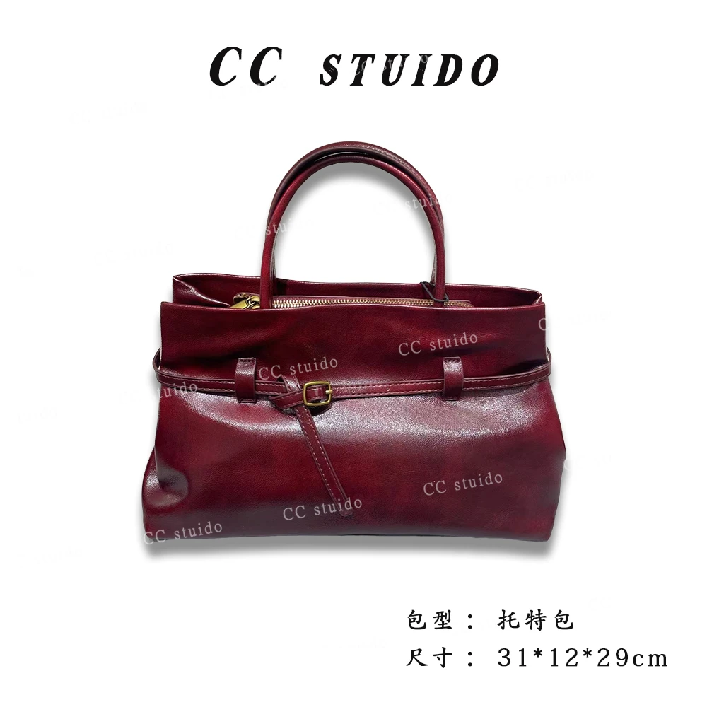 【尚恩CC】SK-92245-葡萄酒-轻奢时尚简约百搭女士新款托特包