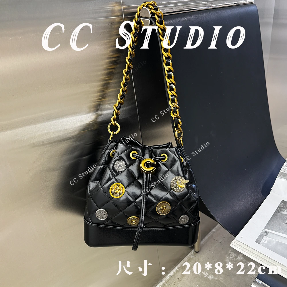 【尚恩CC】SD-5112-小香黑-轻奢简约百搭女士新款单肩斜跨水桶包