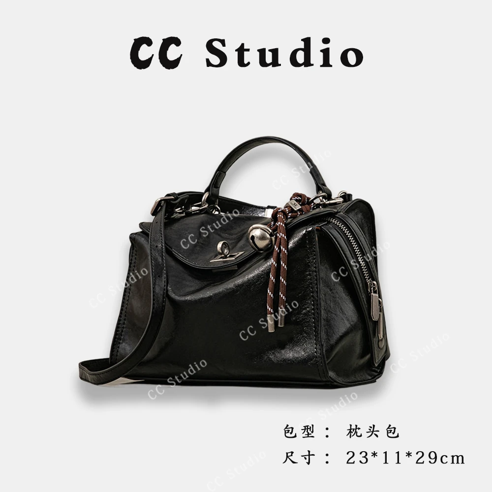 【尚恩CC】SK-62637-黑色-轻奢时尚简约百搭女士新款斜跨枕头包