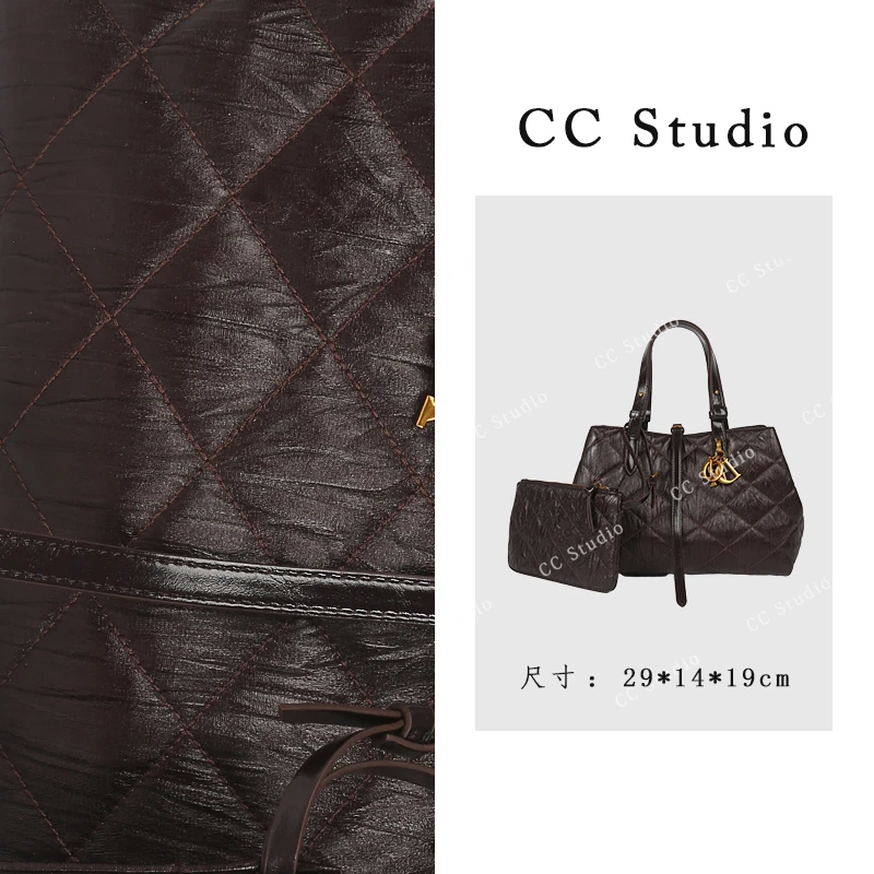 CC Studio/原创设计SKL-5372-咖啡色-轻奢女士新款手提购物袋包