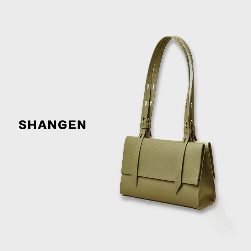 【尚恩CC】SLBL-BW3281-灰岩绿-RAIN.CUN轻奢小众女士包28*19*9