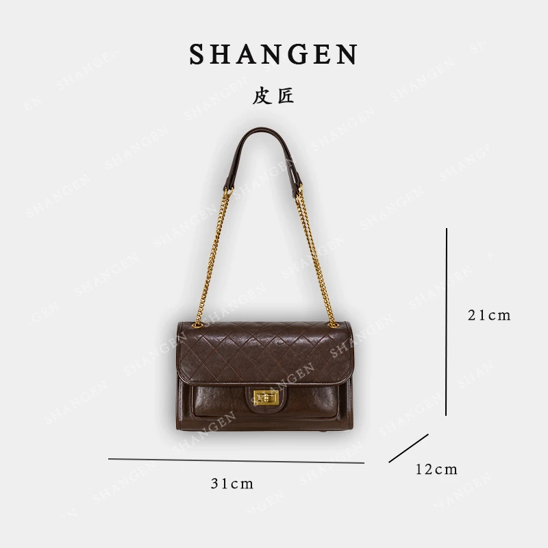 【尚恩CC】GQ-8729-咖啡-轻奢时尚女士新款小香单肩斜挎包