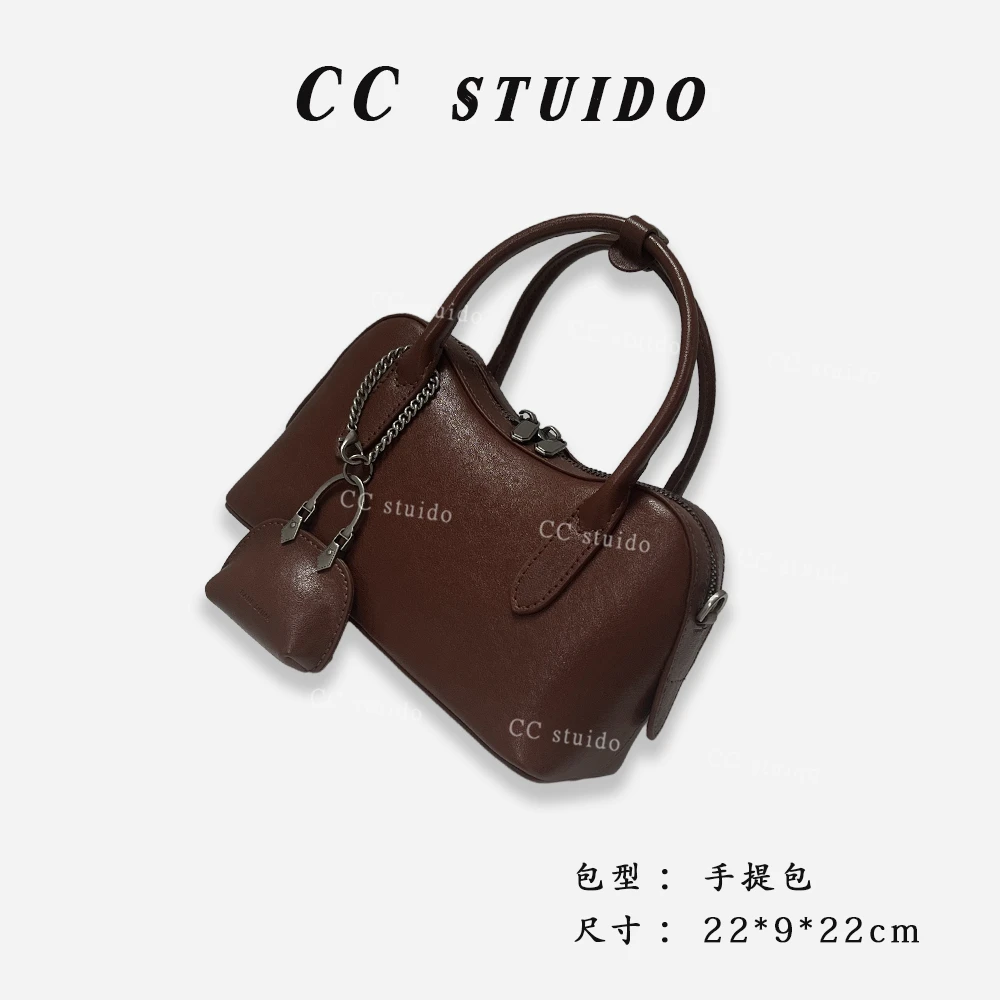 【尚恩CC】SK-92260-焦糖棕-轻奢时尚简约百搭女士新款手提斜跨包