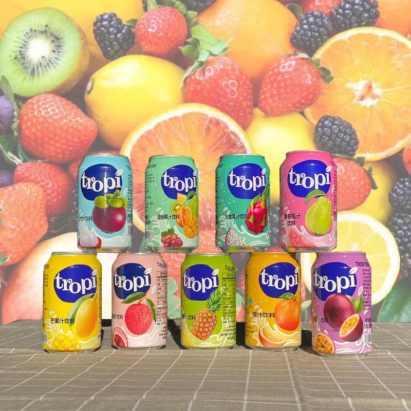 越南进口果汁饮料Tropi添加30%真果汁荔枝山竹橙汁火龙果百香果