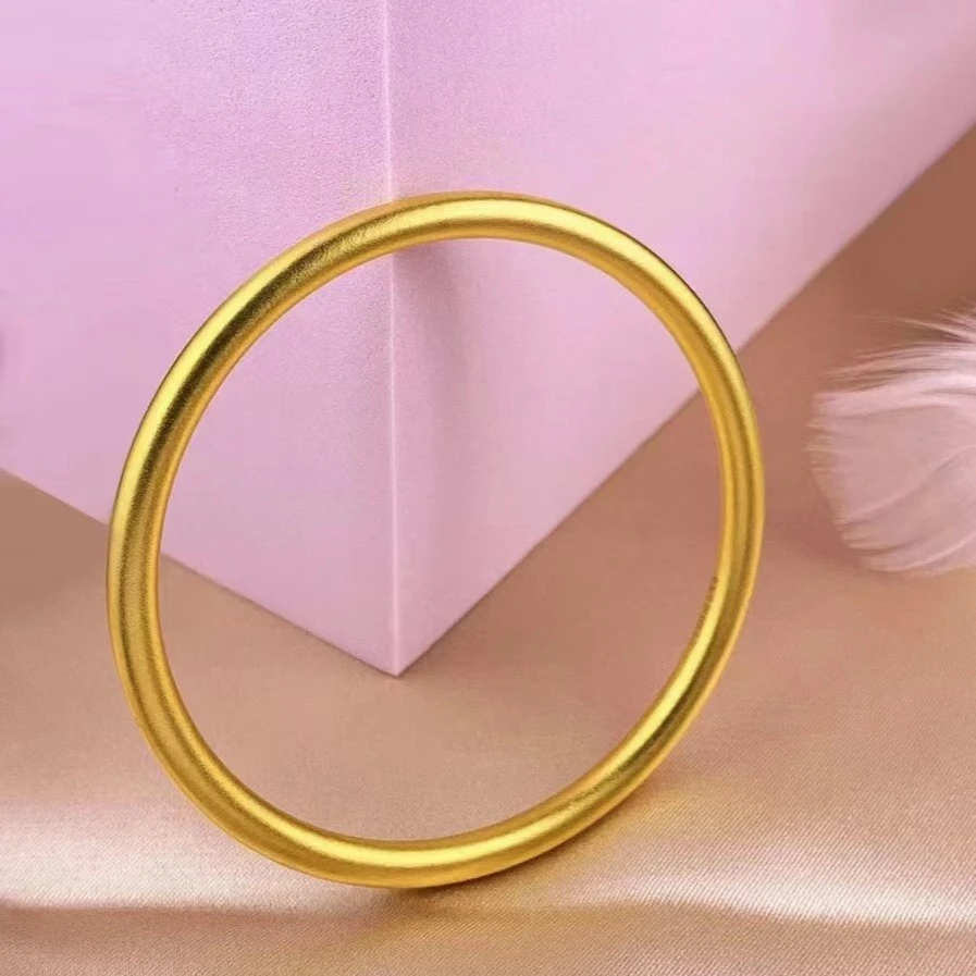 Chow Tai Seng/周大生足金手镯女士传承古法经典素圈简约百搭首饰