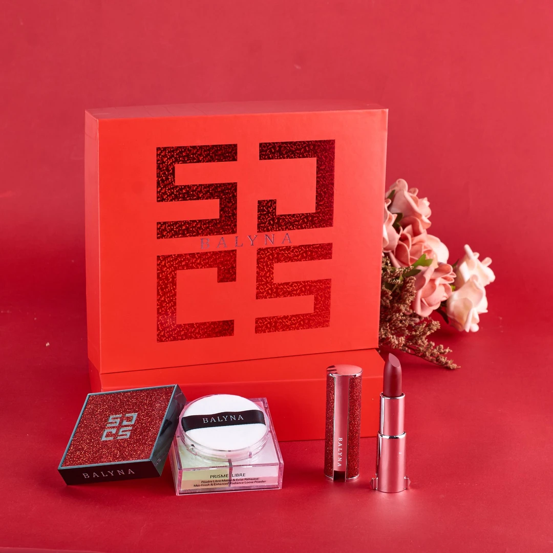 华厚美业蜜粉口红套装定妆粉套盒