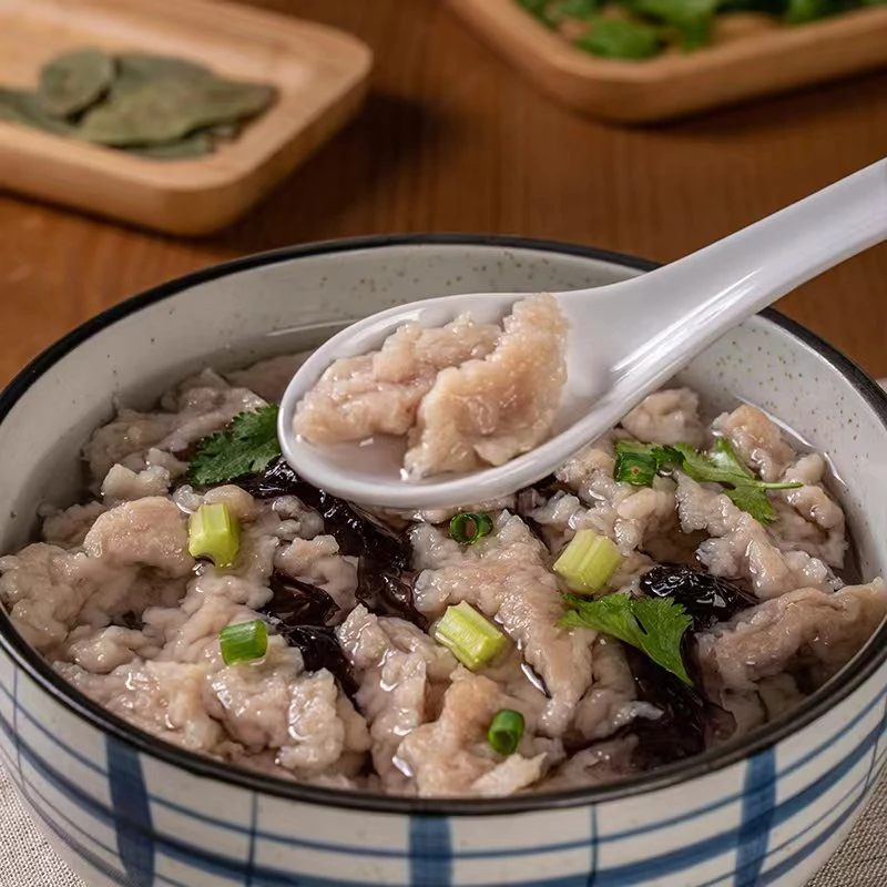 【魁中人】温州特产瘦肉丸小吃现做半成品肉羹500g附特色黄辣椒