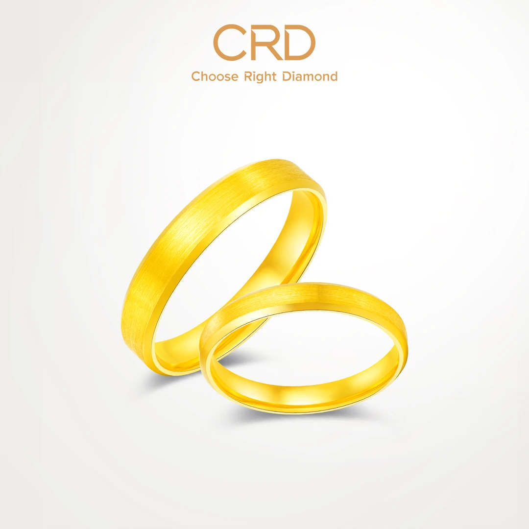 CRD克徕帝黄金男戒女戒情侣指环足金999拉丝亮面戒指婚戒三金五金