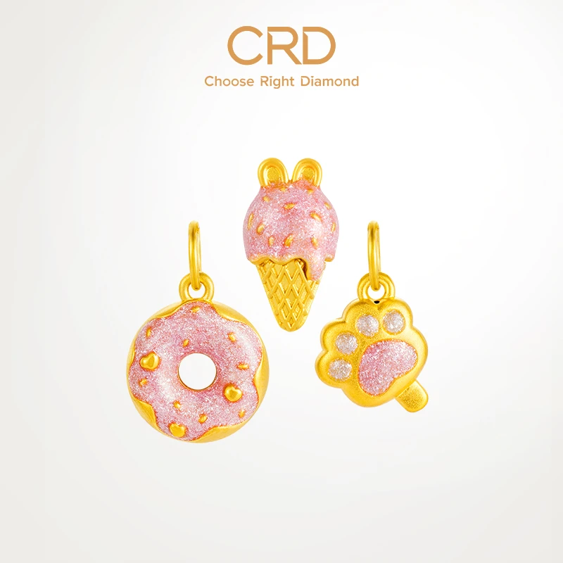 CRD克徕帝黄金蜜兔童心时尚足金小众吊坠百搭气质手串浪漫礼物