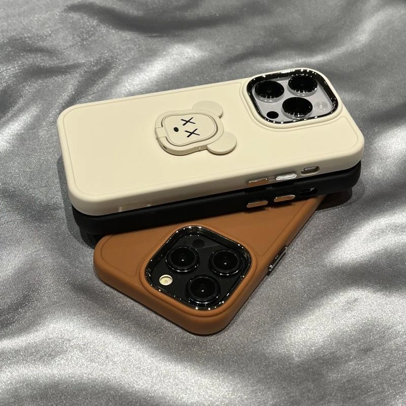 仙朵暴力熊支架iPhone13promax手机壳苹果14pro电镀框12女11软xr