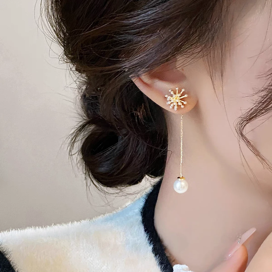 铜合金耳饰 时尚个性烟花耳线耳坠小众简约设计感百搭耳饰E1133