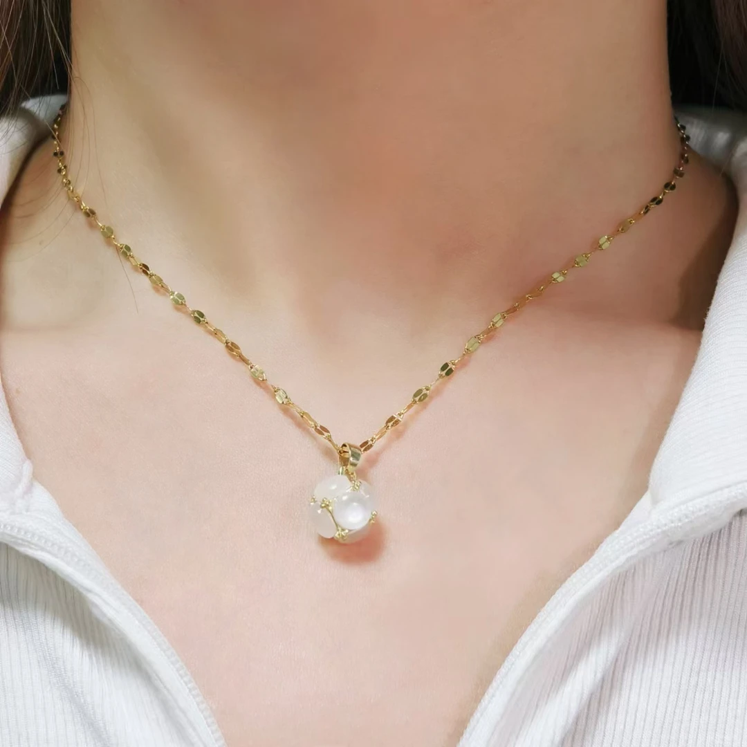 铜合金项链 A复古时尚绣球项链百搭小众气质简约灵动颈链E1150