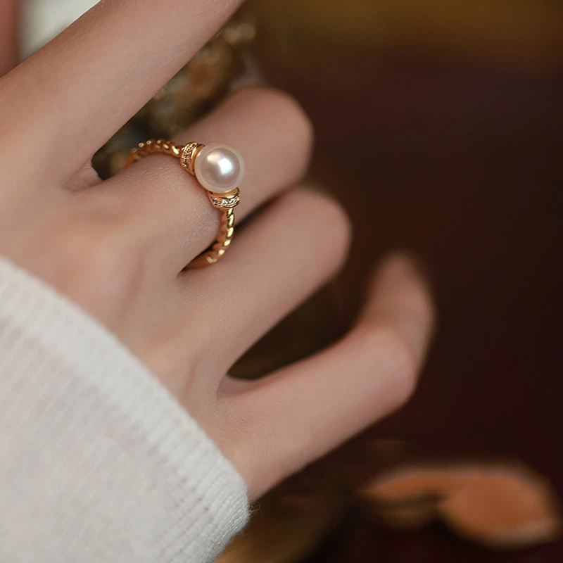 铜合金戒指 时尚复古戒指简约高级感港风缠绕设计感开口指环E1791