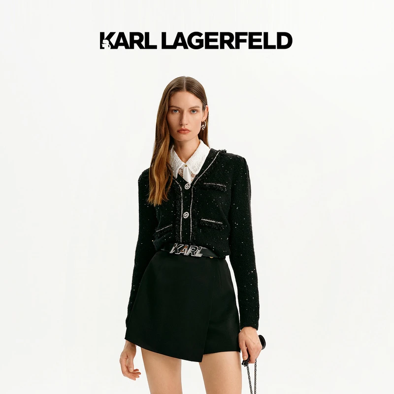 KARL LAGERFELD卡尔拉格斐2024秋季新款毛织开衫老佛爷K26E2203