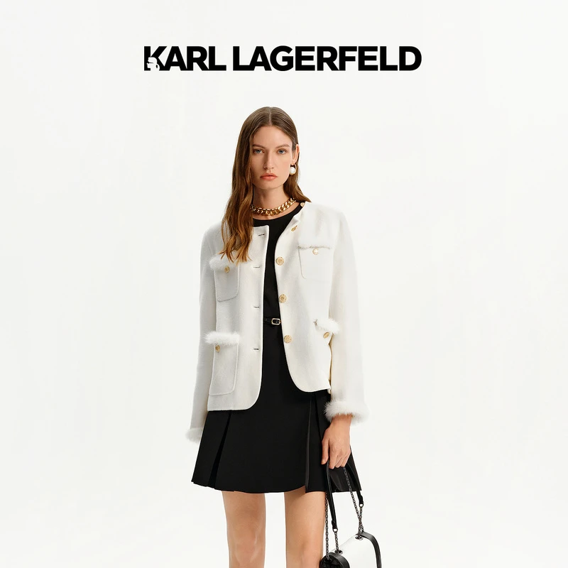 Karl Lagerfeld卡尔拉格斐2024秋冬新款羊毛外套老佛爷K27E1529