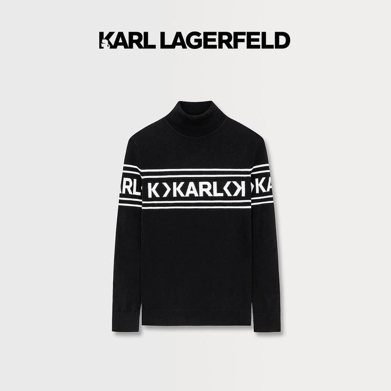 【官方男装】KARL LAGERFELD卡尔拉格斐新款撞色羊毛衫E37M2002