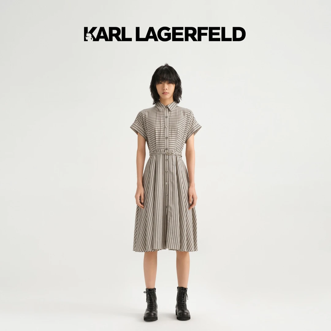 【臻享】KARL LAGERFELD卡尔拉格斐23款拼色连衣裙老佛爷E32L1341