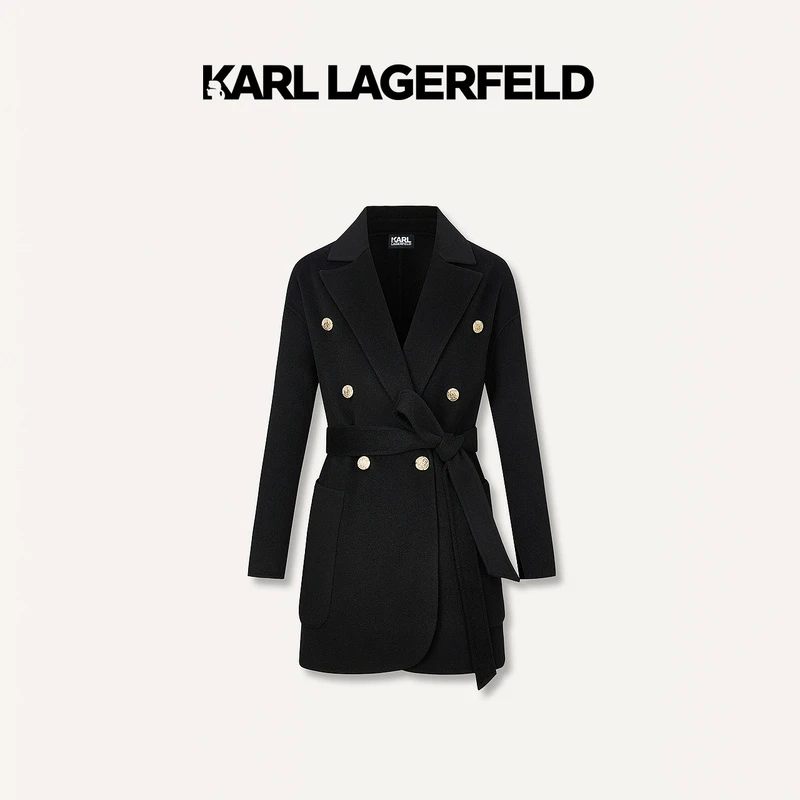 KARL LAGERFELD卡尔拉格斐2024秋季新款羊绒大衣老佛爷K27E2906