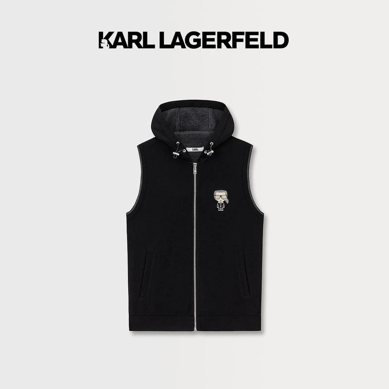 【官方男装】KARL LAGERFELD卡尔拉格斐钉珠连帽开衫1K1B51003170