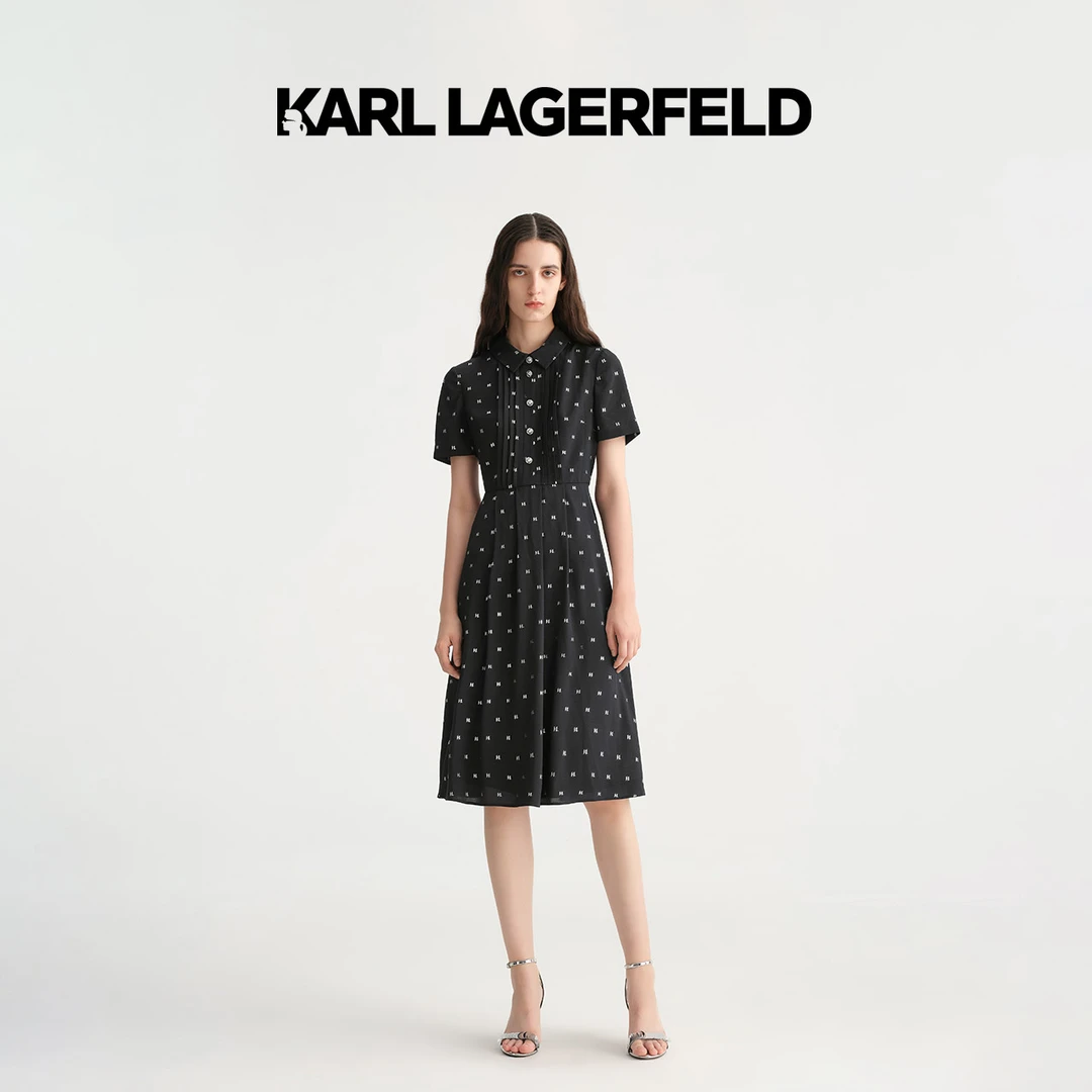 【美拉德风】KARL LAGERFELD卡尔拉格斐新款百褶连衣裙E36W1331